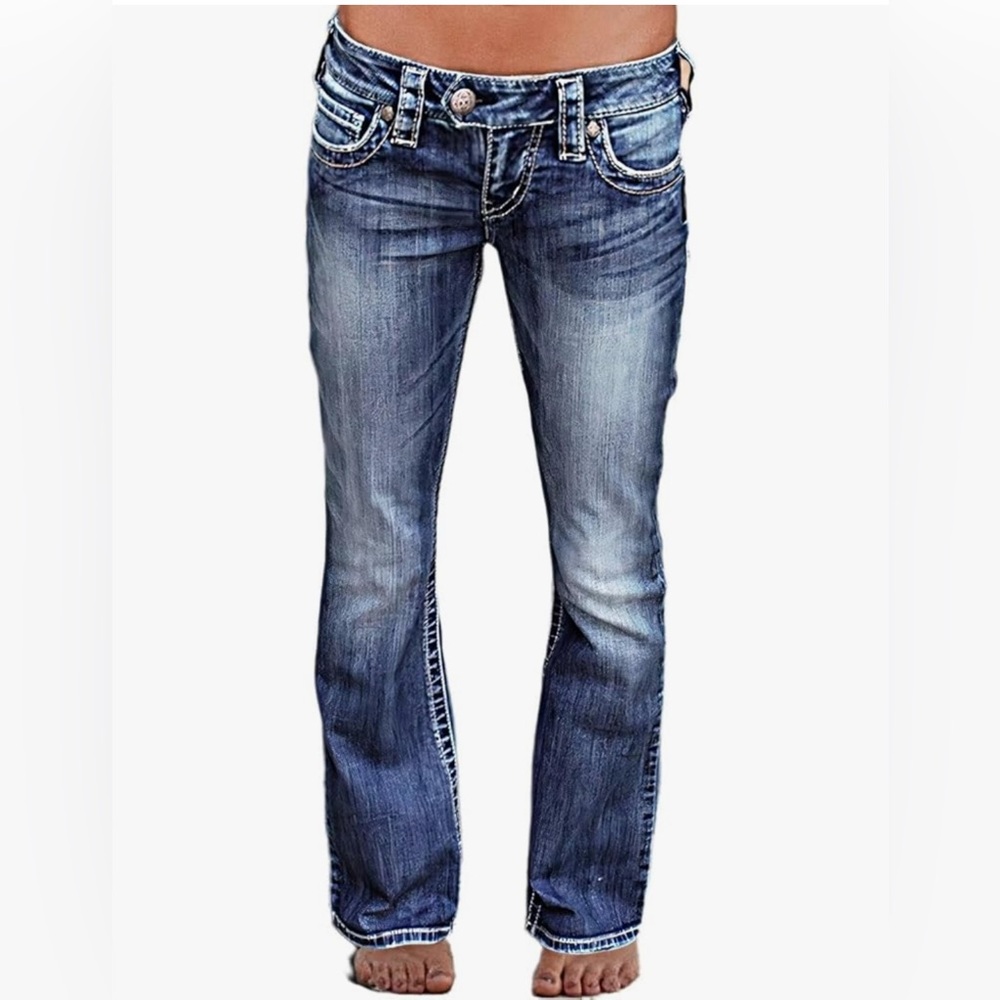 Flamingals Low Rise Jeans Stretchy Skinny Straight Leg Bootcut Jeans Denim Pants